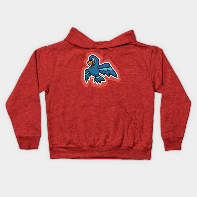 Little Blue Parrot Kids Hoodie by MBK